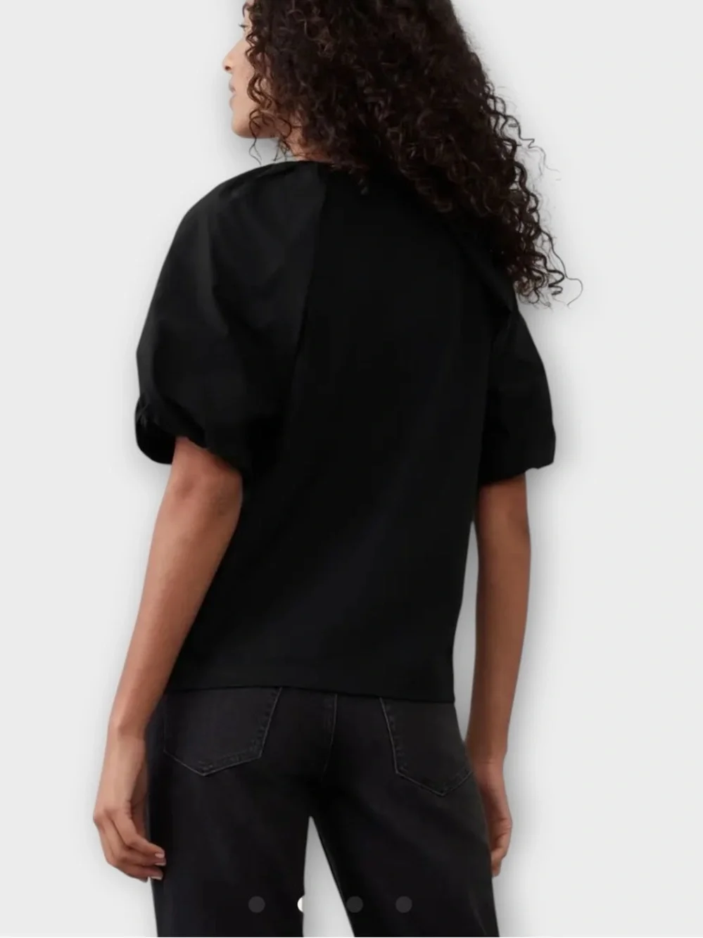 Banana Republic Black Puff Sleeve Blouse Top XS